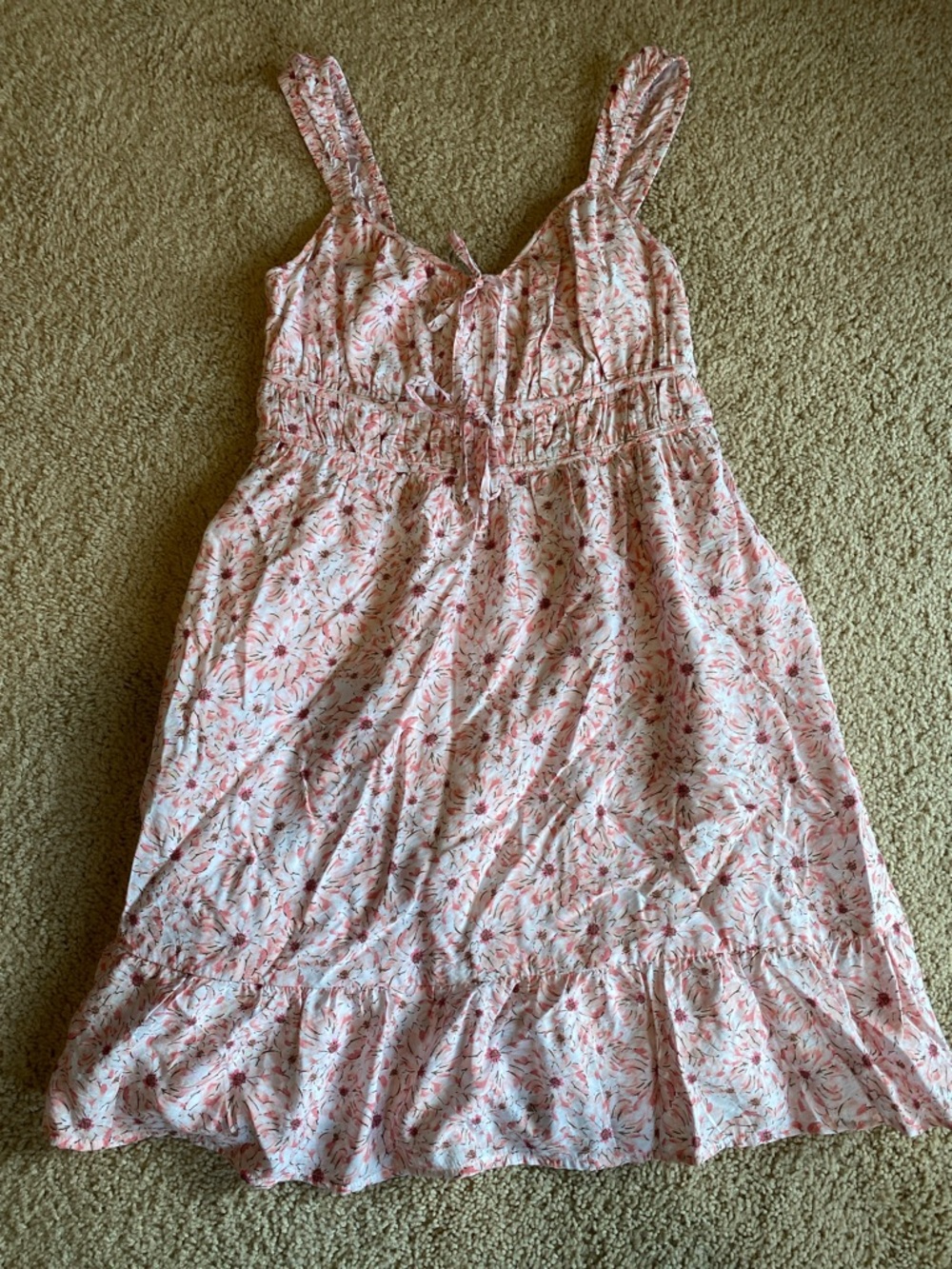 SO Pink Floral Mini Dress with Ruffle Hem